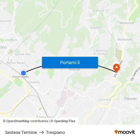 Sestese Termine to Trespiano map