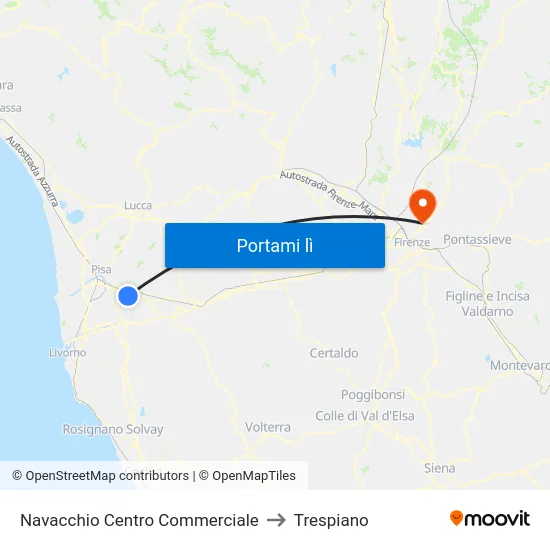 Navacchio Centro Commerciale to Trespiano map
