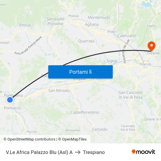 V.Le Africa Palazzo Blu (Asl) A to Trespiano map