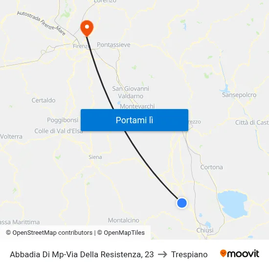 Abbadia Di Mp-Via Della Resistenza, 23 to Trespiano map