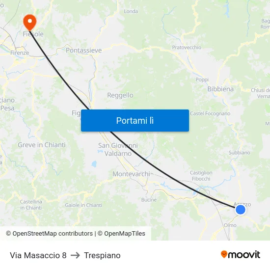 Via Masaccio 8 to Trespiano map