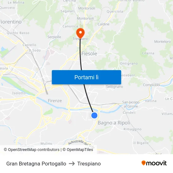 Gran Bretagna Portogallo to Trespiano map