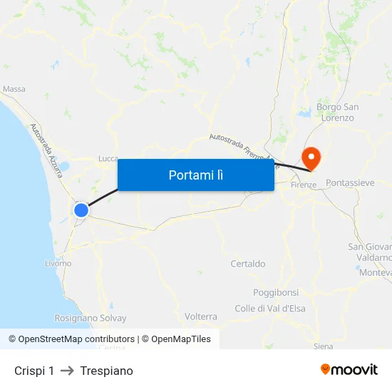 Crispi 1 to Trespiano map
