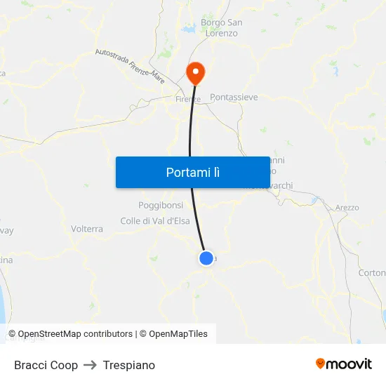 Bracci Coop to Trespiano map