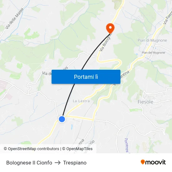 Bolognese Il Cionfo to Trespiano map