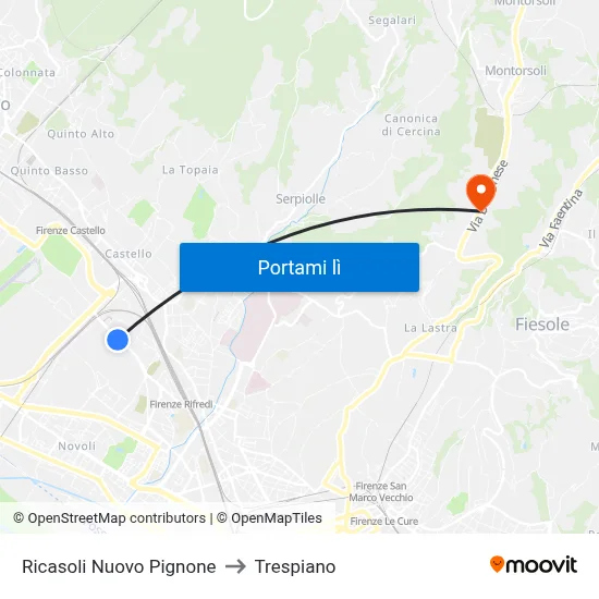 Ricasoli Nuovo Pignone to Trespiano map