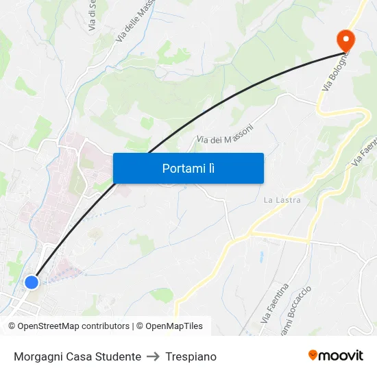 Morgagni Casa Studente to Trespiano map
