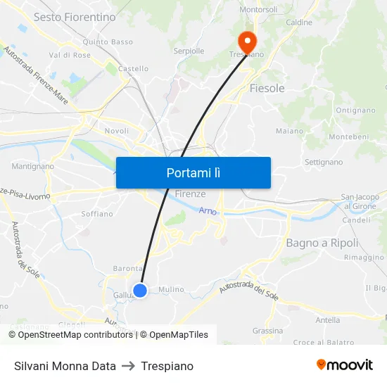 Silvani Monna Data to Trespiano map