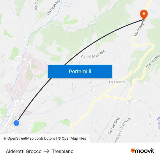 Alderotti Grocco to Trespiano map