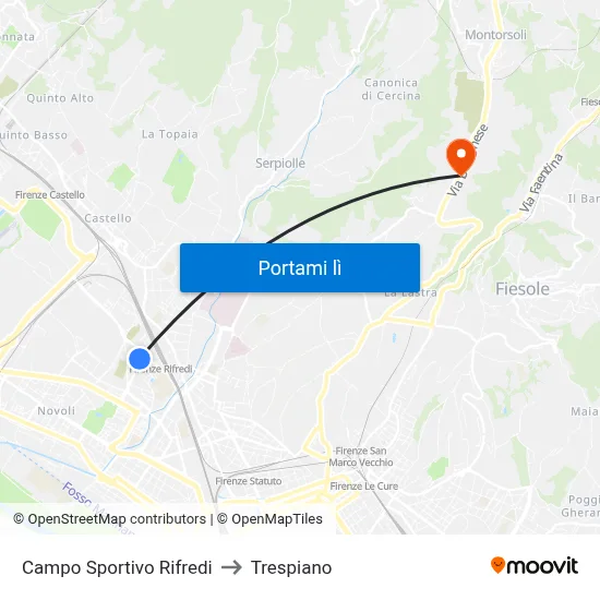 Campo Sportivo Rifredi to Trespiano map