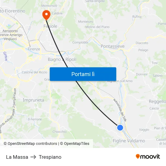 La Massa to Trespiano map