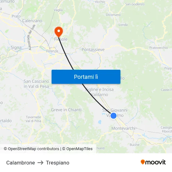 Calambrone to Trespiano map