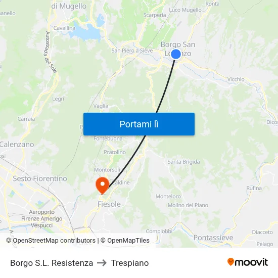 Borgo S.L. Resistenza to Trespiano map