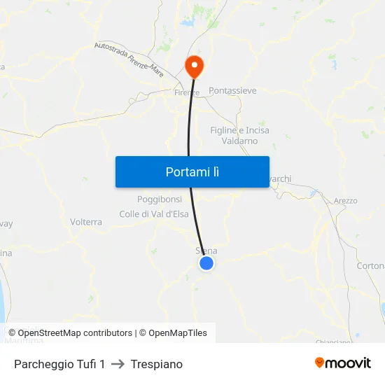 Parcheggio Tufi 1 to Trespiano map