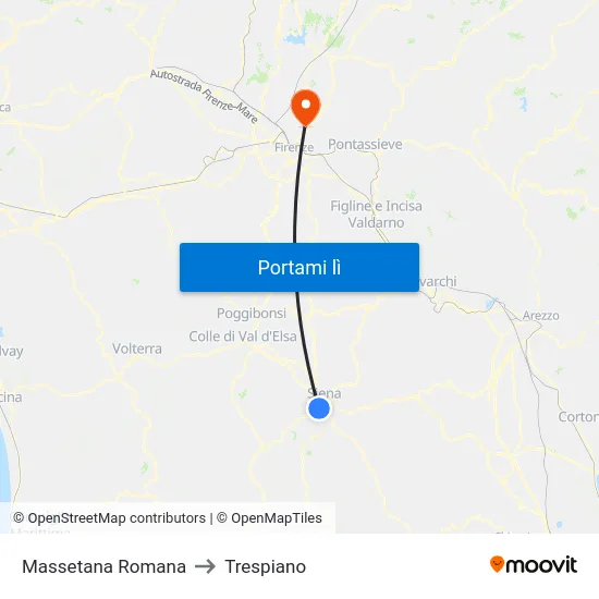 Massetana Romana to Trespiano map