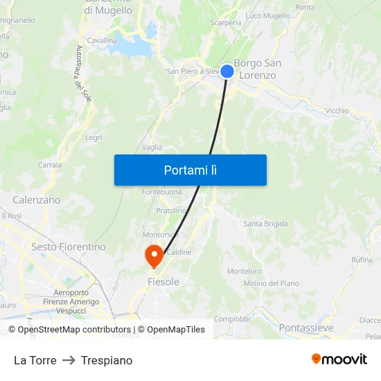 La Torre to Trespiano map