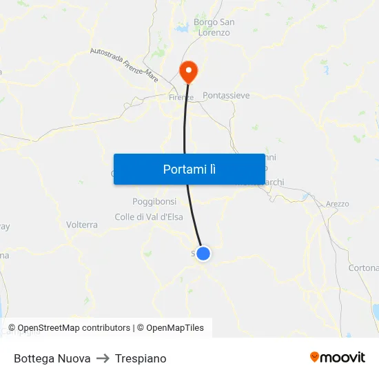 Bottega Nuova to Trespiano map