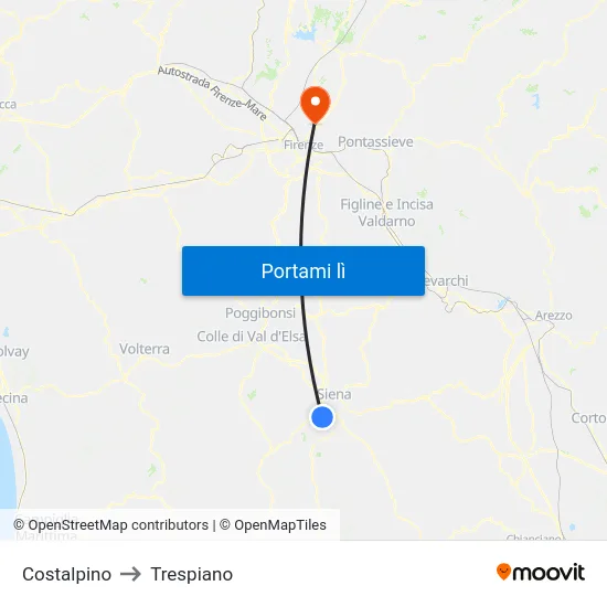 Costalpino to Trespiano map