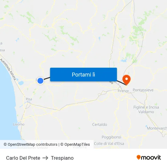 Carlo Del Prete to Trespiano map