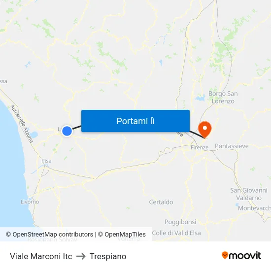 Viale Marconi Itc to Trespiano map