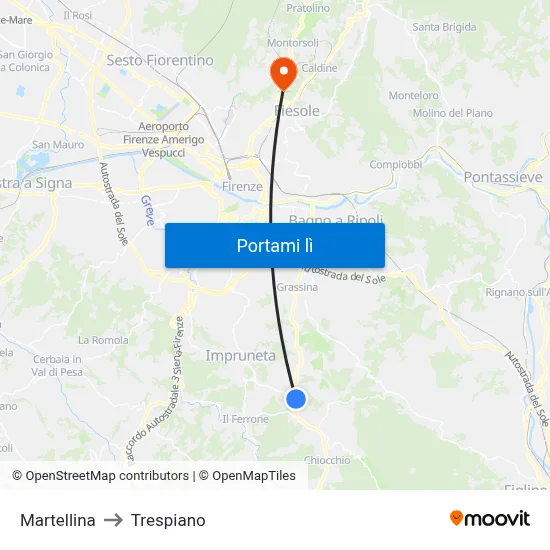 Martellina to Trespiano map