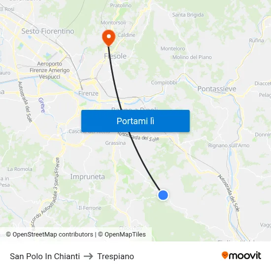 San Polo In Chianti to Trespiano map