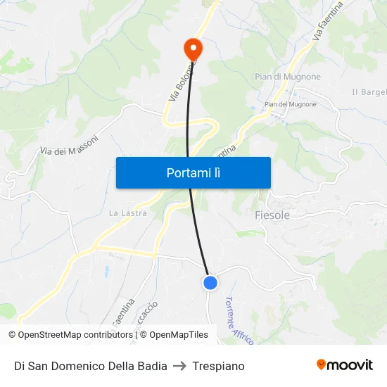 Di San Domenico Della Badia to Trespiano map