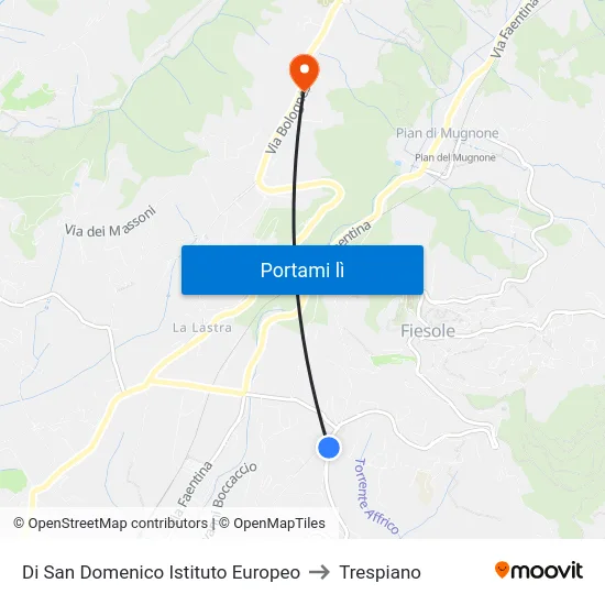 Di San Domenico Istituto Europeo to Trespiano map