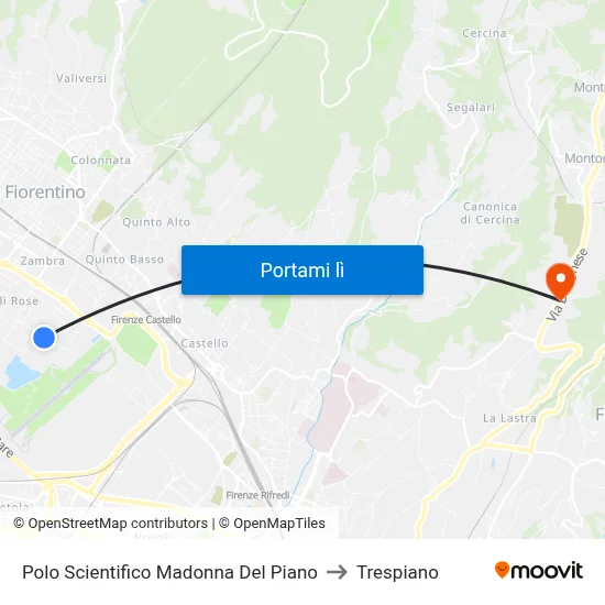 Polo Scientifico Madonna Del Piano to Trespiano map