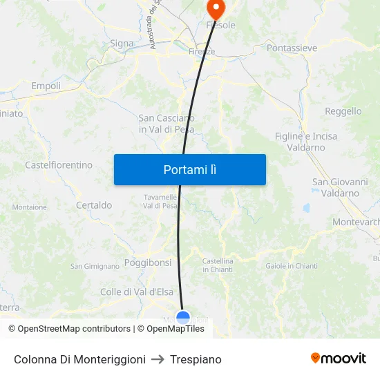 Colonna Di Monteriggioni to Trespiano map