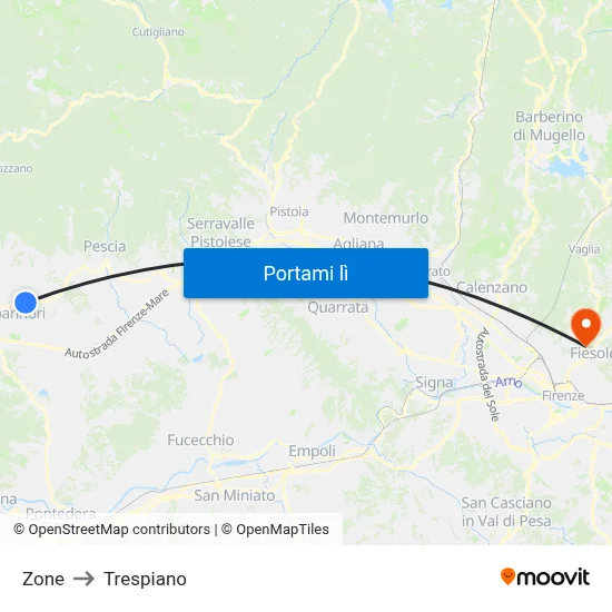 Zone to Trespiano map