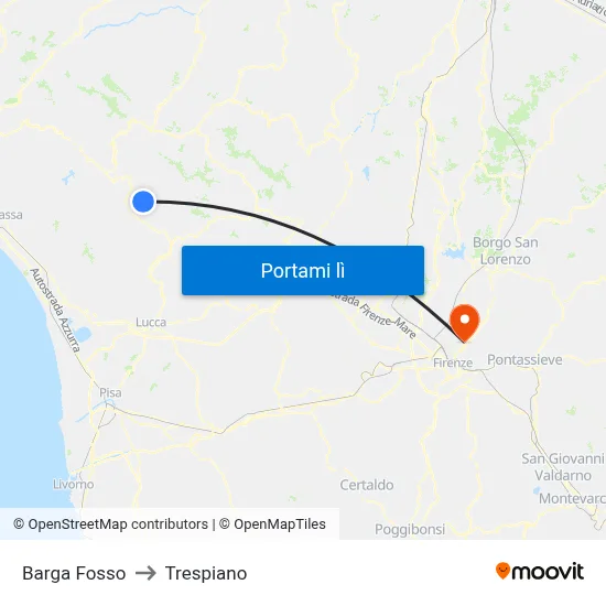 Barga Fosso to Trespiano map