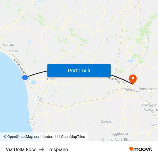 Via Della Foce to Trespiano map