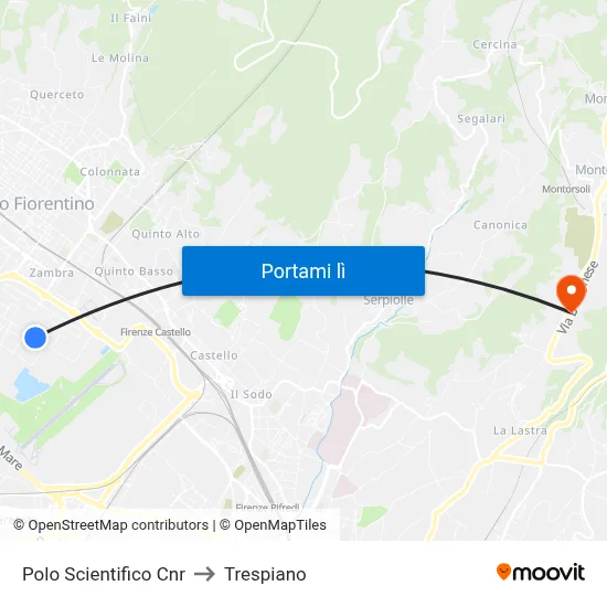 Polo Scientifico Cnr to Trespiano map
