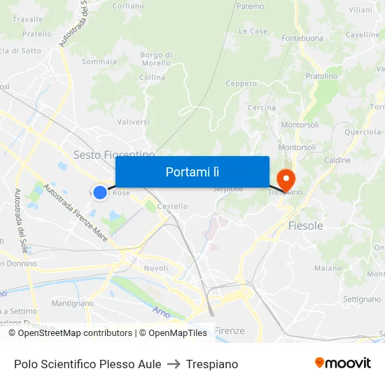 Polo Scientifico Plesso Aule to Trespiano map