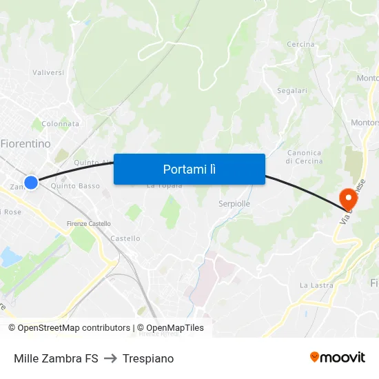 Mille Zambra FS to Trespiano map