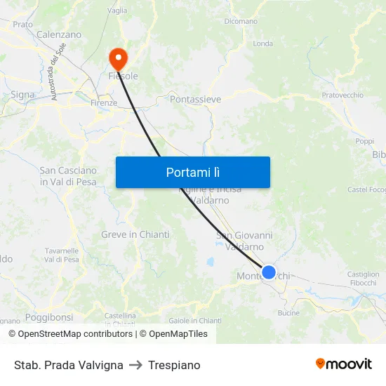 Stab. Prada Valvigna to Trespiano map