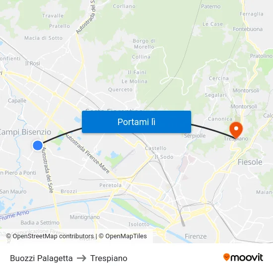 Buozzi Palagetta to Trespiano map