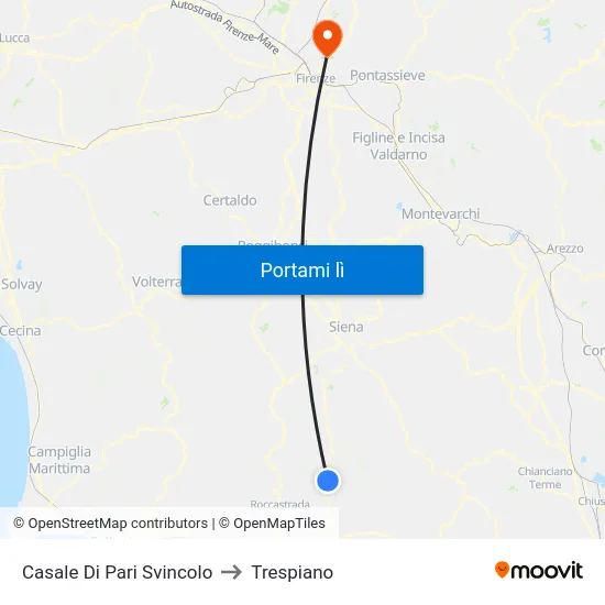 Casale Di Pari Svincolo to Trespiano map