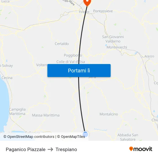 Paganico Piazzale to Trespiano map