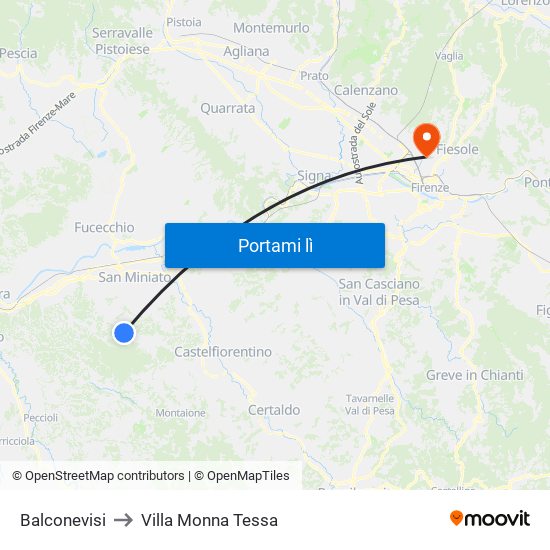 Balconevisi to Villa Monna Tessa map