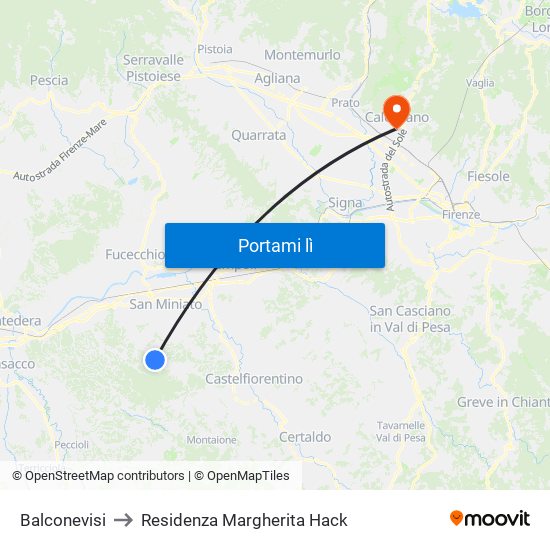 Balconevisi to Residenza Margherita Hack map