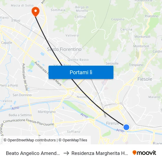 Beato Angelico Amendola to Residenza Margherita Hack map