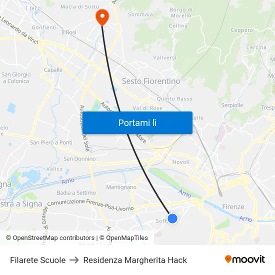 Filarete Scuole to Residenza Margherita Hack map