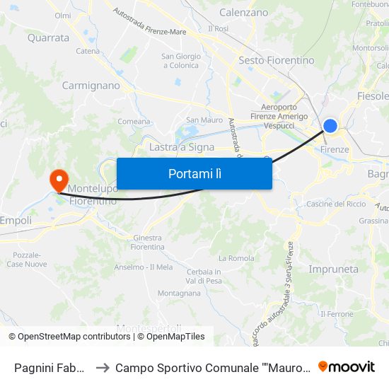 Pagnini Fabbroni to Campo Sportivo Comunale ""Mauro Cecchi"" map