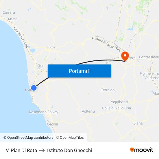 V. Pian Di Rota to Istituto Don Gnocchi map