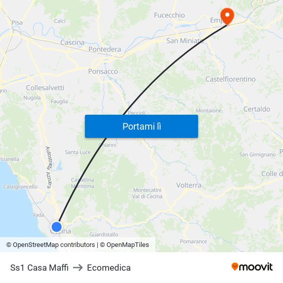 Ss1 Casa Maffi to Ecomedica map