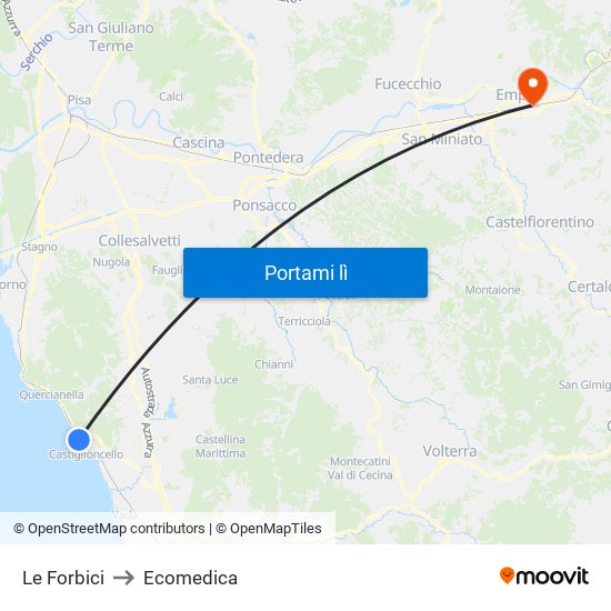 Le Forbici to Ecomedica map