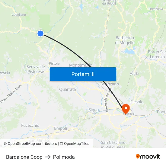 Bardalone Coop to Polimoda map