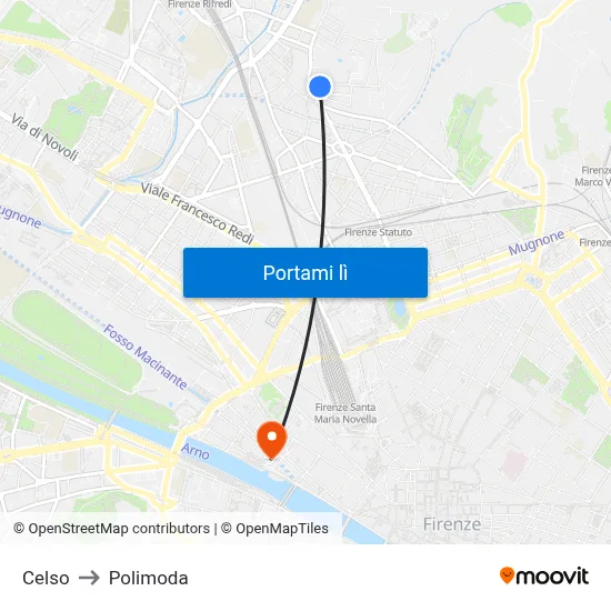 Celso to Polimoda map